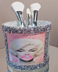 Glitter Glam Makeup Brush Holder, Vanity Decor, Glam Decor, Marilyn Inspired.
