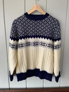 Vintage Abraham and Straus Herren Store Schneeflocke Fair Isle Pullover - groß - Bild 1 von 6