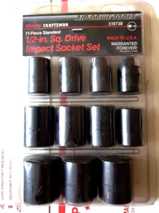 Craftsman 1/2" Drive Impact Socket Set 11 pc Standard Air Drive Tools 18738 NOS - Picture 1 of 4