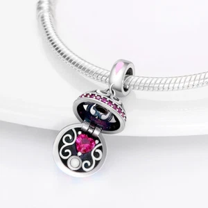 Genuine Sterling Silver 925 love heart locket pendant charm - Picture 1 of 1