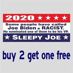 BIDEN RACIST KAMALA HARRIS 2020 SLEEPYJOE COMMIE Trump FUNNY BUMPER STICKER GoGo - Picture 1 of 1