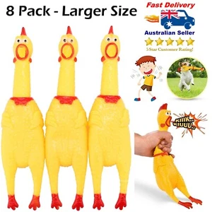 Chicken Screaming Squeaker Novelty Rubber Dog Toy Pet Kids Party Fun Shrilling - Picture 1 of 13