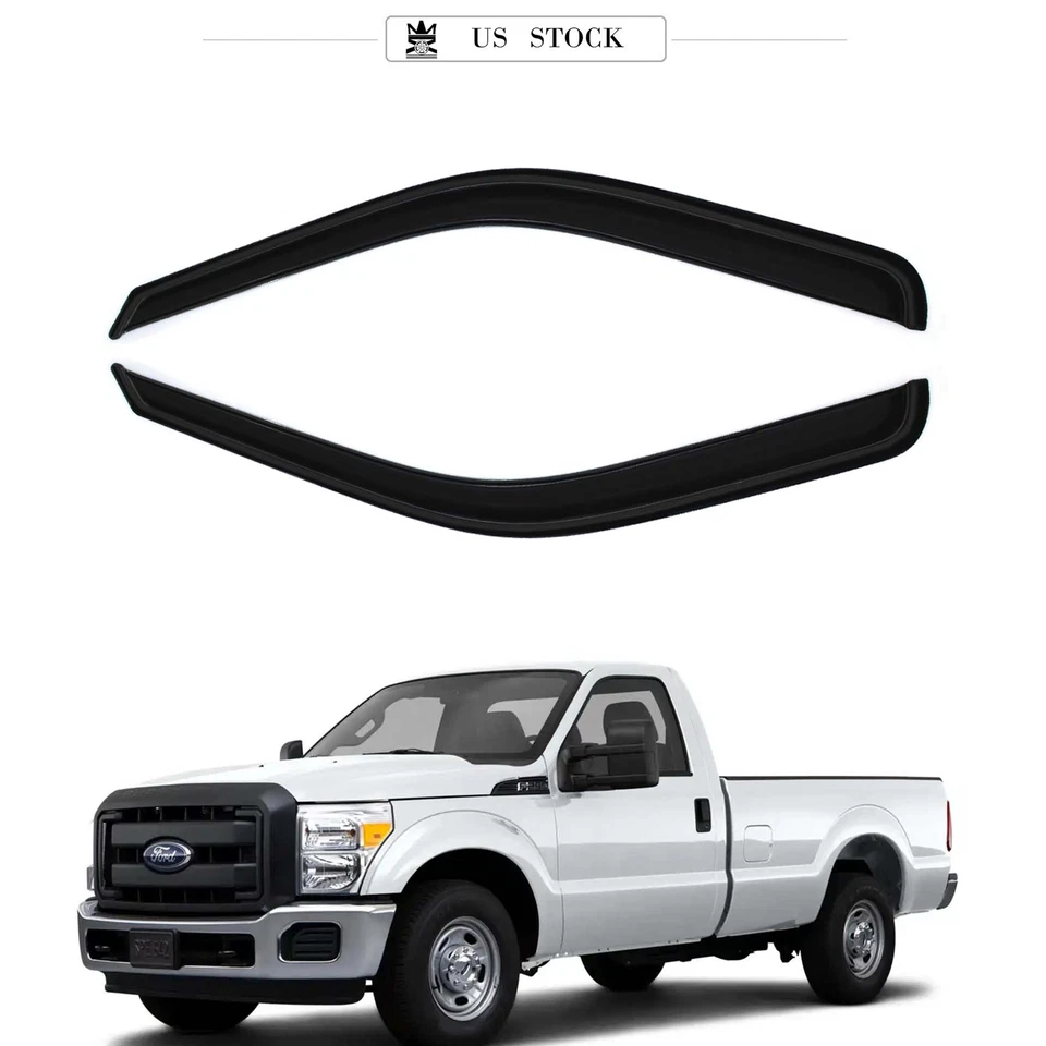 Viseras de ventana acrílicas de cabina estándar SuperDuty para Ford F250 F350 F450 F550 99-16 Foto 1 de 4