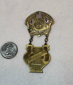 NORWAY NORWEGIAN SANGERFEST MEDAL 19TH BIENNIAL N S A OF A 1930 W VIKING SHIP - Picture 1 of 4