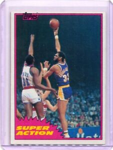 1981-82 Topps Kareem Abdul Jabbar Super Action #W106 Los Angeles Lakers HOF NM
