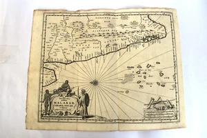 Antique Map Of The Malabar Coast By Baldaeus (1744) Canara Decan Old Collectible - Picture 1 of 8