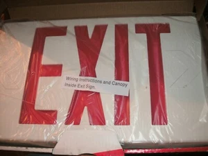 SIMKAR SLEDBRW 66-00012 LED EXIT SIGN RED LETTERING WHITE HOUSING - Picture 1 of 3