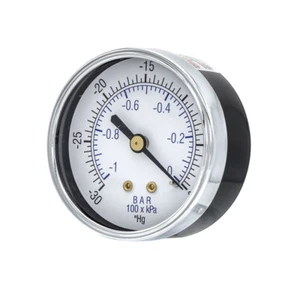 Trockene Mitte Rückseite Befestigung Vakuum Messgerät mit 2,5" Zifferblatt, (-30-0 PSI), 1/4" Stecker NPT - Bild 1 von 8