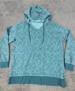 Athleta Hoodie Size M Green Teal Sundown Alliance Pullover Sweatshirt - Picture 1 of 7