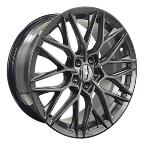 17X 7.5 Inch Hyper Black Alloy Wheels Rim 5x100 Wheel 5 Lug ET 35 - Picture 1 of 7