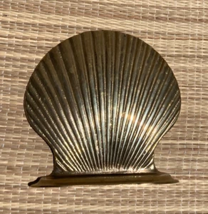 VTG Solid Brass Footed Sea Shell 4-3/4" height - Picture 1 of 5