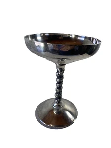 Vintage Silver Plate Wine Goblet Champagne Twisted Stem Made in Spain Rogers - Picture 1 of 5