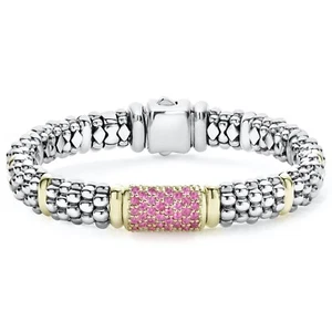 Pulsera LAGOS Signature Caviar Rosa Zafiro Plata de Ley 9mm Talla M $2,650 - Imagen 1 de 5