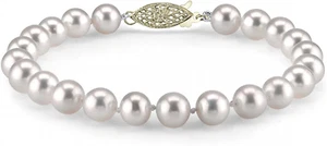 Bracciale Perla Bianca Acqua Dolce per Donna - Bracciale Perla Coltivata in Oro 14K - Foto 1 di 2