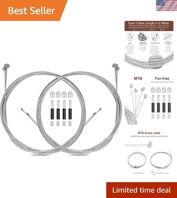 High-Performance 4PCS Brake Cable Set - Steel Cables for MTB & More, 2M Length - Image 1 of 4