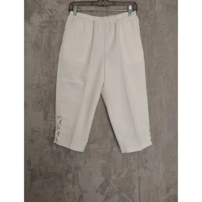 Capris para mujer Blair, Perite, talla S/PT, blanco, cintura elástica, bolsillos cortados,  Foto 1 de 4