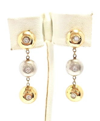 Beautiful 14k Natural Diamond Dangle Earrings - Image 1 of 4