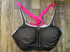 Reggiseno sportivo Victoria’s Secret VSX donna 36C zip davanti nero rosa knockout - Foto 1 di 4