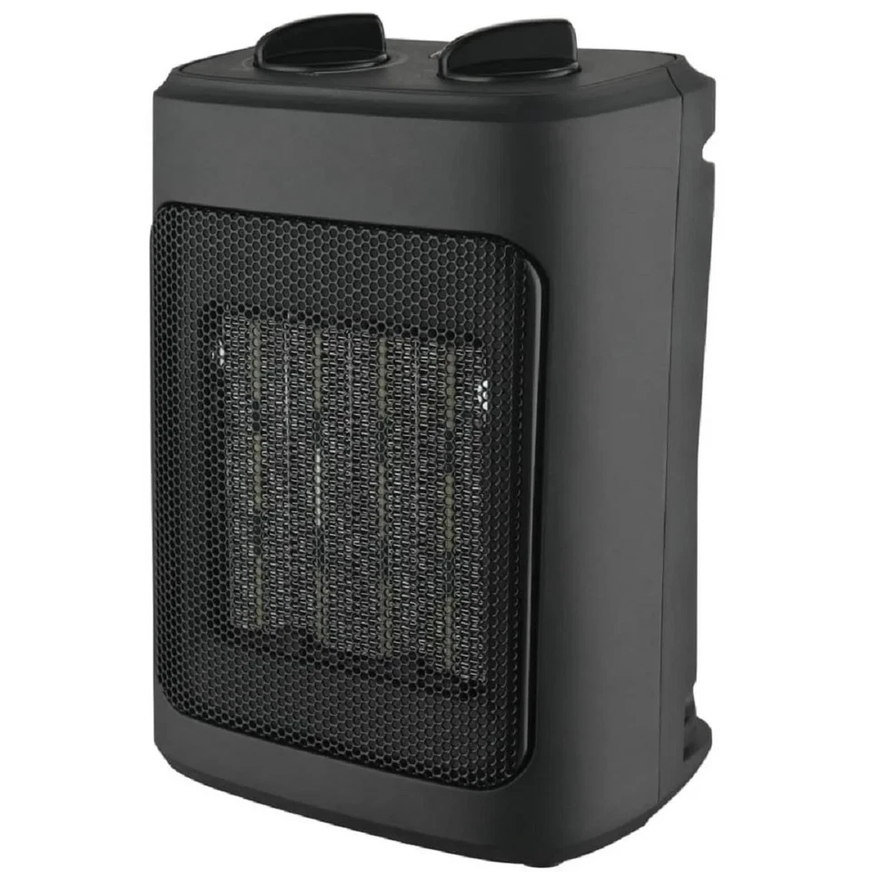 Mainstays 1500W Ceramic Fan-Forced Electric Space Heater Black Open Box - Image 1 of 4