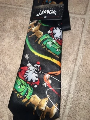 NUEVO CON ETIQUETAS J. Garcia Corbata Navidad Vacaciones Santa Multicolor 3.3” X 60 De Colección Giratoria Foto 1 de 4