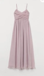 H&M DRAPED CHIFFON DRESS Size S Light Pink - Picture 1 of 5