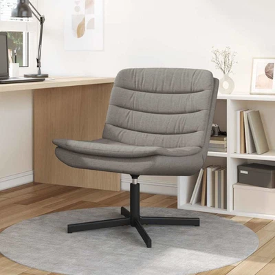Swivel Chair Taupe Fabric 63 x 75 x 76 cm Modern 360° Upholstered Seat Armchair - Image 1 of 4