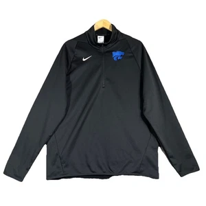Nike Kansas State Wildcats 1/4 Zip Fleece Pullover Adult Size Large Black Logos - Picture 1 of 11