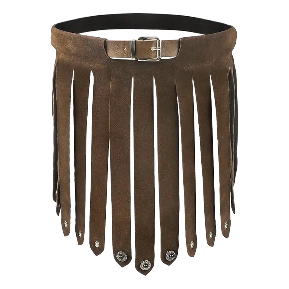Adulto Romano Medieval Punk Cuero Borla Falda Cinturón Ropa de Club Vikingo Navidad Foto 1 de 4