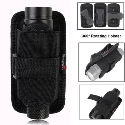 Portable Flashlight Holster Duty Belt Pouch Rotatable Clip 360 Degree Holder - Image 1 of 4