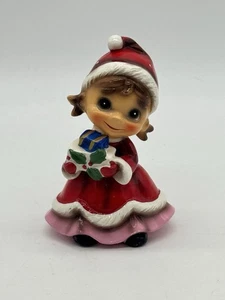 Vintage Josef Originals Wee Folks Christmas Figurine Girl with Gifts - Picture 1 of 10