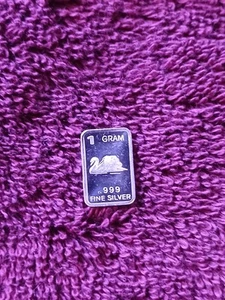 Silver Bar 1 Gram Swan Design - Picture 1 of 2