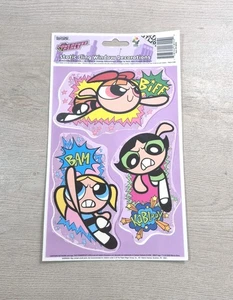 The Powerpuff Girls statisch klammernde Fensterdekorationen 2000 Cartoon Network neu aus altem Lagerbestand - Bild 1 von 6