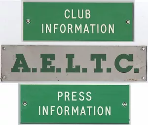 AELTC Wimbledon Lawn Tennis Club Championships door wall notice signs from 1980s - Picture 1 of 35