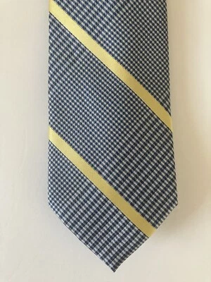 IZOD 男式领带涤纶蓝色格子黄色条纹 58 — 第 1/4 张图片