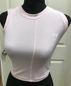 Gymshark Women's Power Ribbed Midi Tank Top Pink Sz XS NEW - Picture 1 of 4