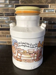 Vintage McCoy #333 Milk Jug shaped Cookie Jar Children Baking - Picture 1 of 4