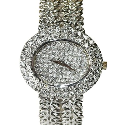 Reloj de diamantes Bueche Girod de oro blanco de 18 quilates 3,00 tdw Foto 1 de 4