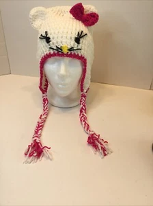 Hello Kitty Hat Hand Crochet - Picture 1 of 5