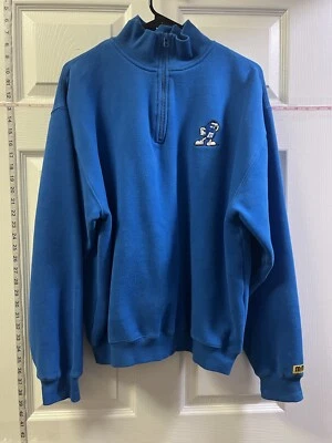 Sudadera De Colección M&M Talla Mediana Azul 1/4" Cremallera Bordada Manga Larga Usada en Excelente Condición Foto 1 de 4