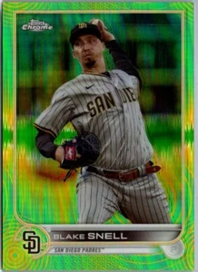 2022 Topps Chrome Sonic - BLAKE SNELL - Green & Yellow Sonic Pulse Refractor /99 - Picture 1 of 2