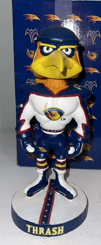 #32 Thrash NHL Atlanta Thrashers Mascot Collector's Bobblehead On Ice Puck Cover
