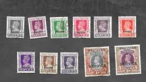 PAKISTAN 1947 GEORGE VI OFFICIAL 'SERVICE' O'PRINT SET TO 2R F.U SG 01-011 c£36+ - Picture 1 of 2