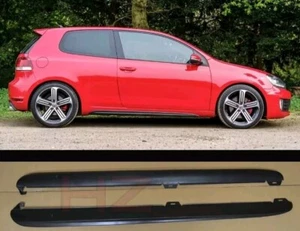 SIDE SKIRT SKIRTS EXTENSION ADD ON FOR VW GOLF MK6 2009 2012 GTI PLASTIC - Picture 1 of 4