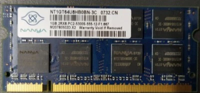 Memoria SO-DIMM DDR da 1 GB Nanya PC2-5300S-555-12-F1.667 - Immagine 1 di 2