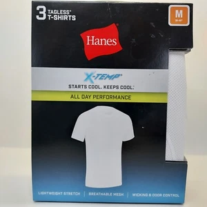 Hanes X-temp  Mens 3-Pack T-Shirts Crew Neck White Performance Mesh  M - Picture 1 of 9