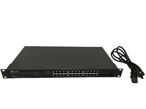TP-LINK JetStream 24-Port Gigabit Smart PoE+ Switch with 4 SFP Slots - Picture 1 of 8
