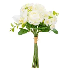 Orchid Rose Bouquet | Cream | Artificial Fake Flower | Wedding | Bridesmaid - Picture 1 of 1