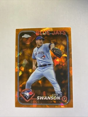 2024 TOPPS CHROME UPDATE SAPPHIRE ORANGE CARD /25 BLUE JAYS ERIK SWANSON USCS312 - Image 1 of 4