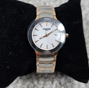 New NIB Women's Renoma Paris 30mm Quartz Watch White Dial Two-Tone Band Runs - Picture 1 of 5
