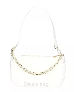 Borsetta Diva's Bags Kelly in pelle bianca con tracolla staccabile Made in Italy - Imagen 1 de 1
